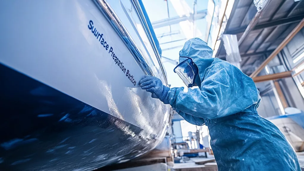 surface preparation for marine hull adhesive bonding