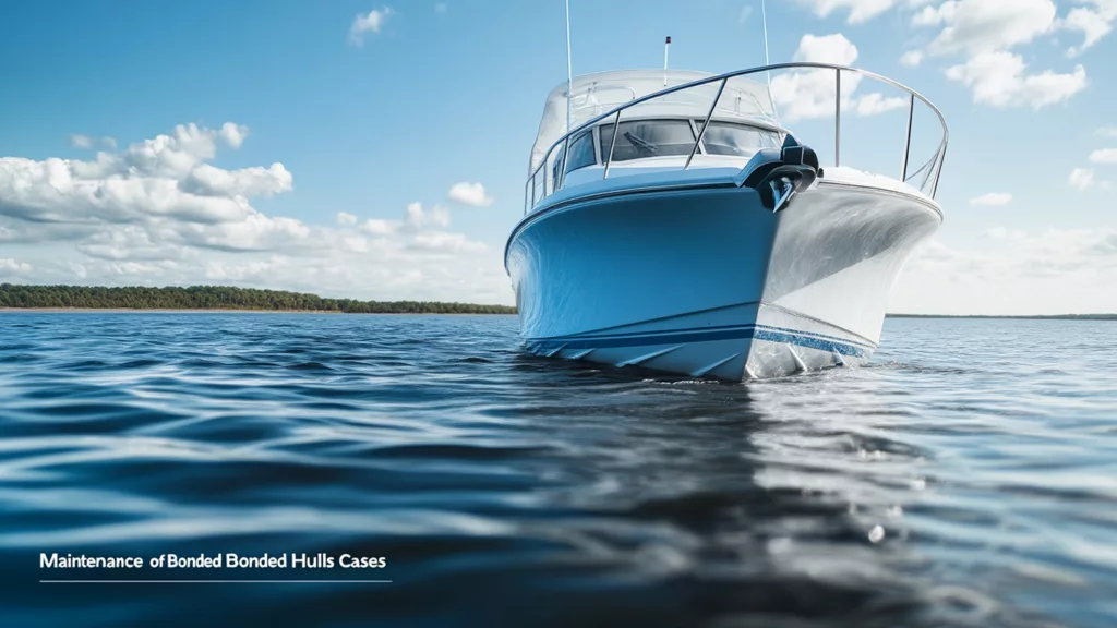 marine hull floating on water after adhesive bonding