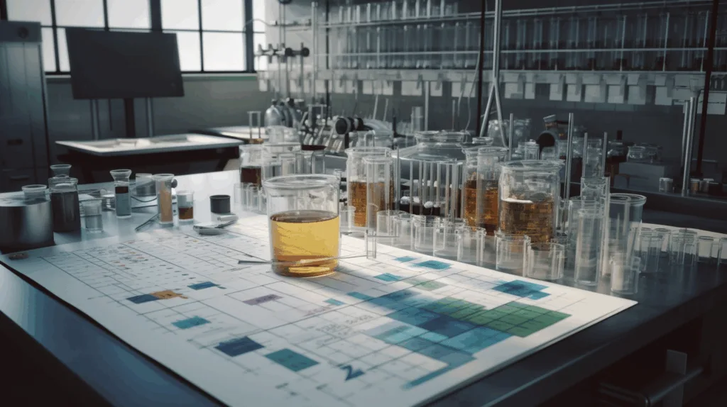 Laboratory team formulating and testing custom marine adhesive